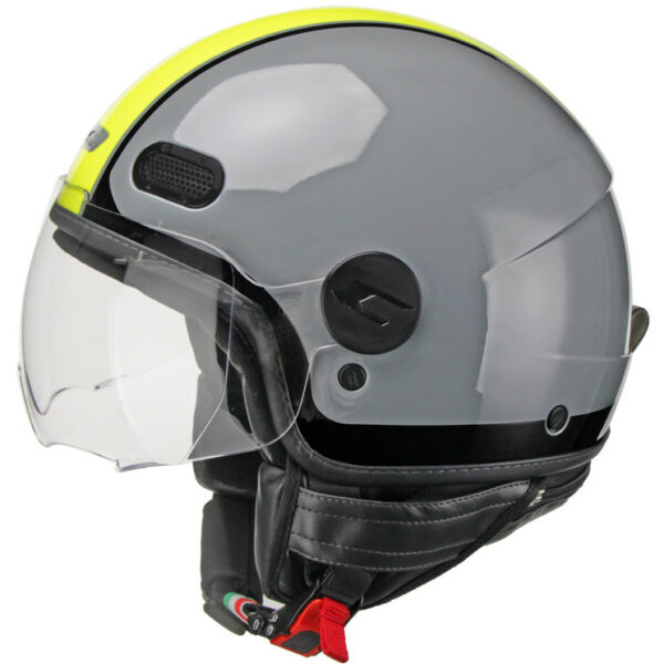 Casco Moto Cgm Globo Sport Grigio Giallo Fluo Visiera Sagomata Alfamoto